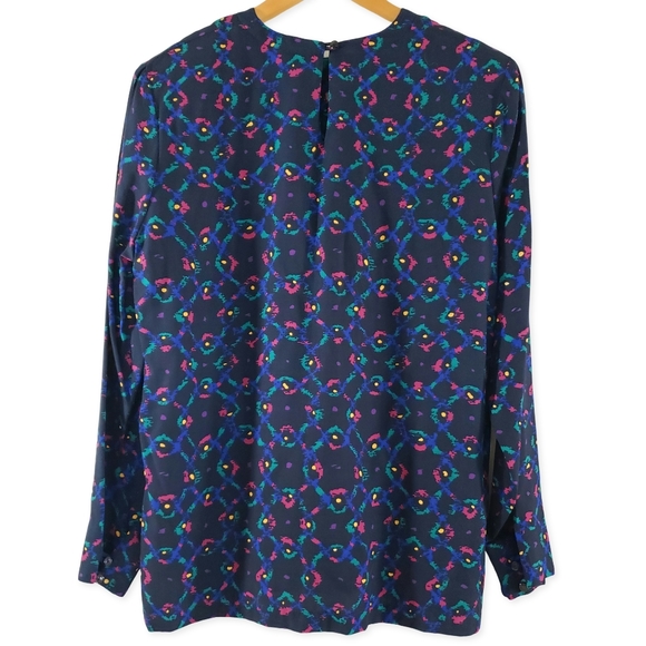 VGUC Vintage Miss Sophisticates by Pendleton Geometric Spring Blue Pink Size M-L - Picture 2 of 10